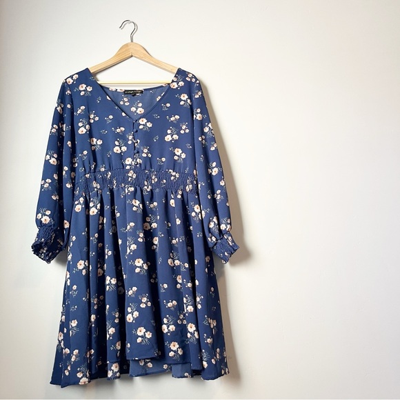 Always Indigo | Plus Size Babydoll Dress | 2X - NWOT - Picture 1 of 8